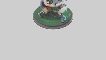 3D model Rugby Scrum Pose statue model VR / AR / low-poly