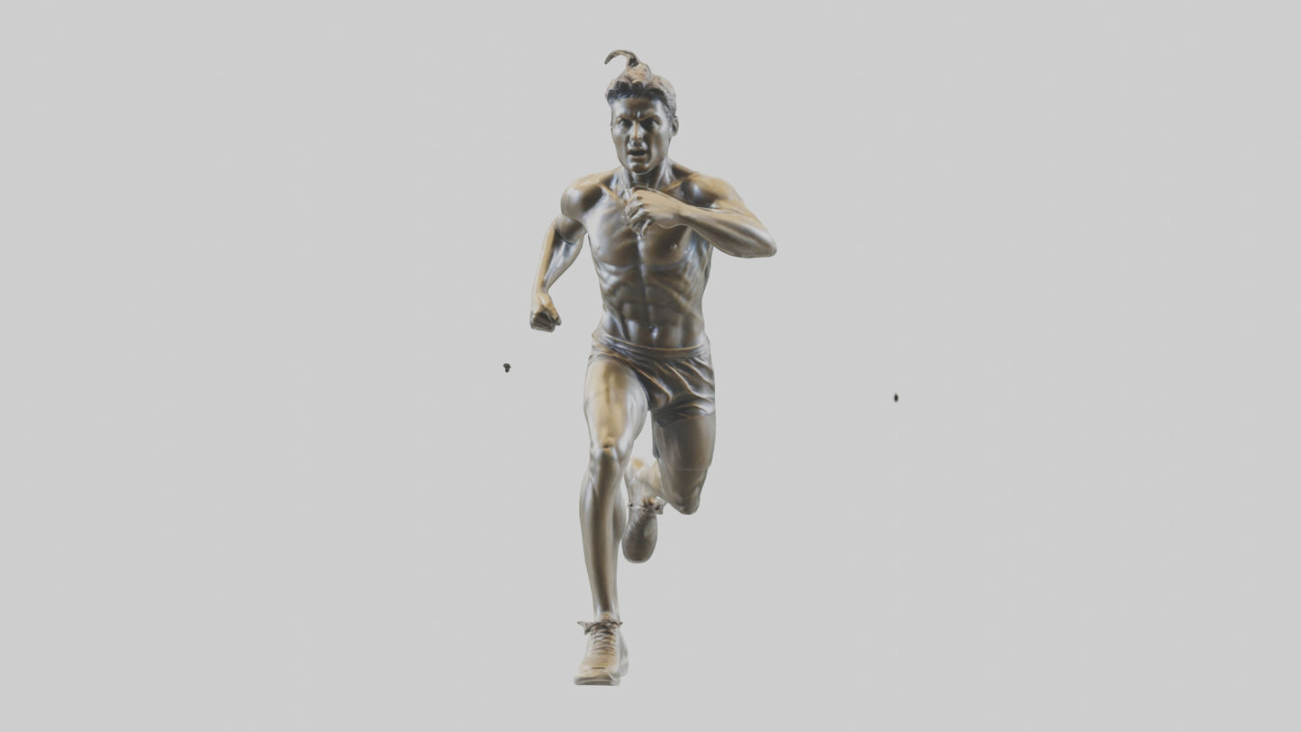 3D model Runner in Full Sprint statue model VR / AR / low-poly