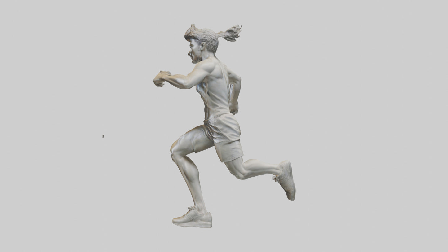3D model Runner in Full Sprint statue model VR / AR / low-poly