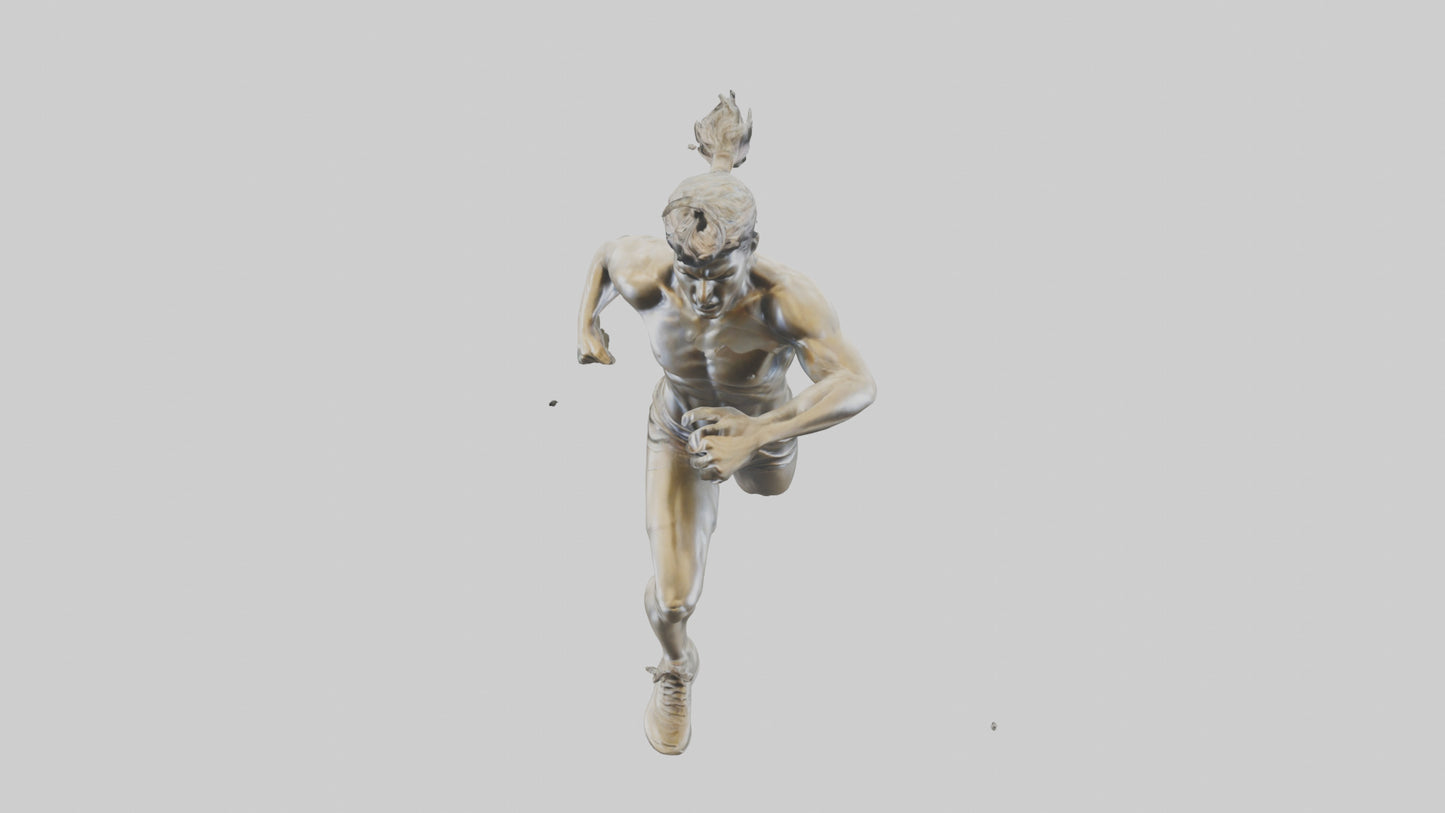 3D model Runner in Full Sprint statue model VR / AR / low-poly