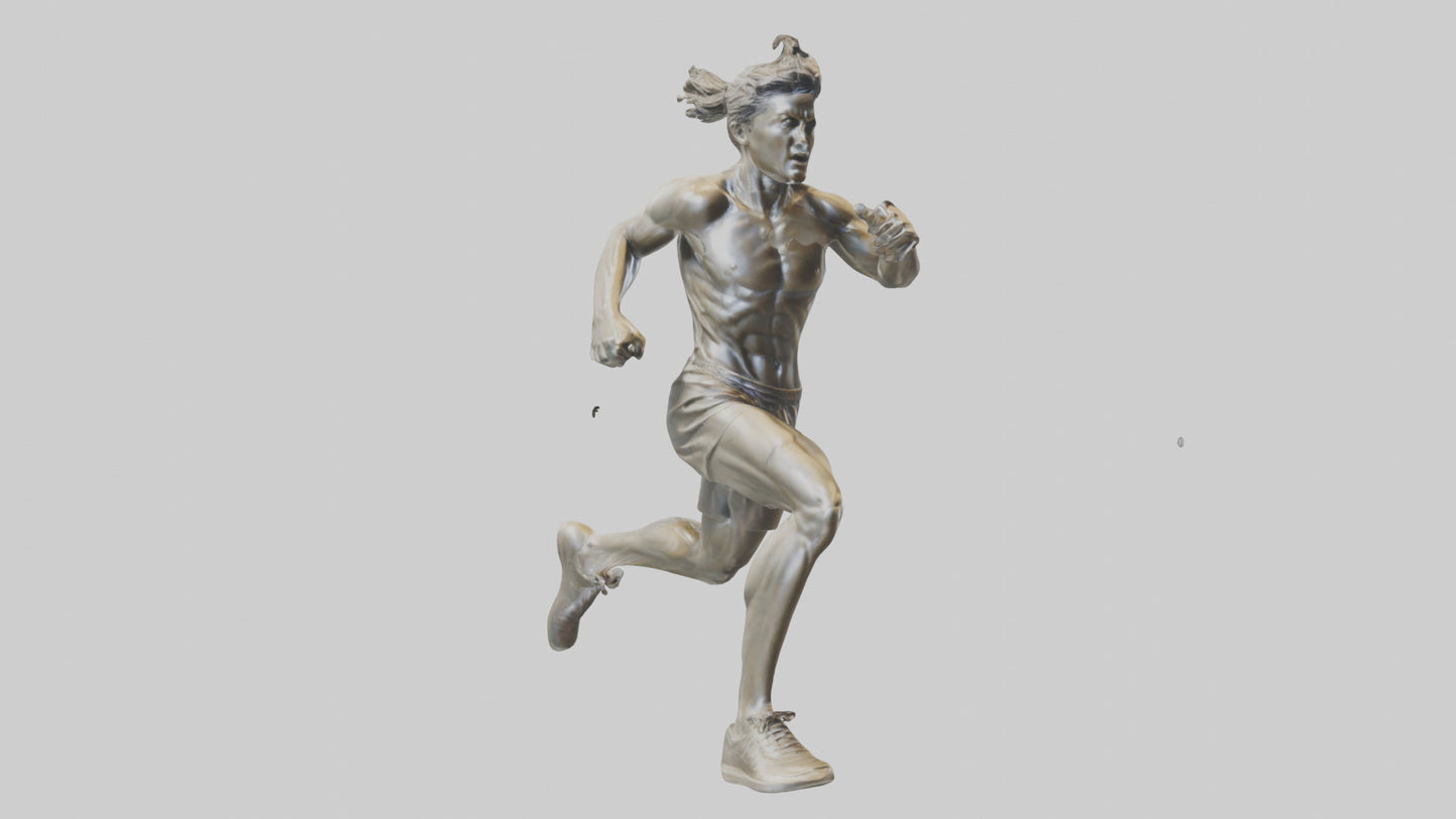3D model Runner in Full Sprint statue model VR / AR / low-poly
