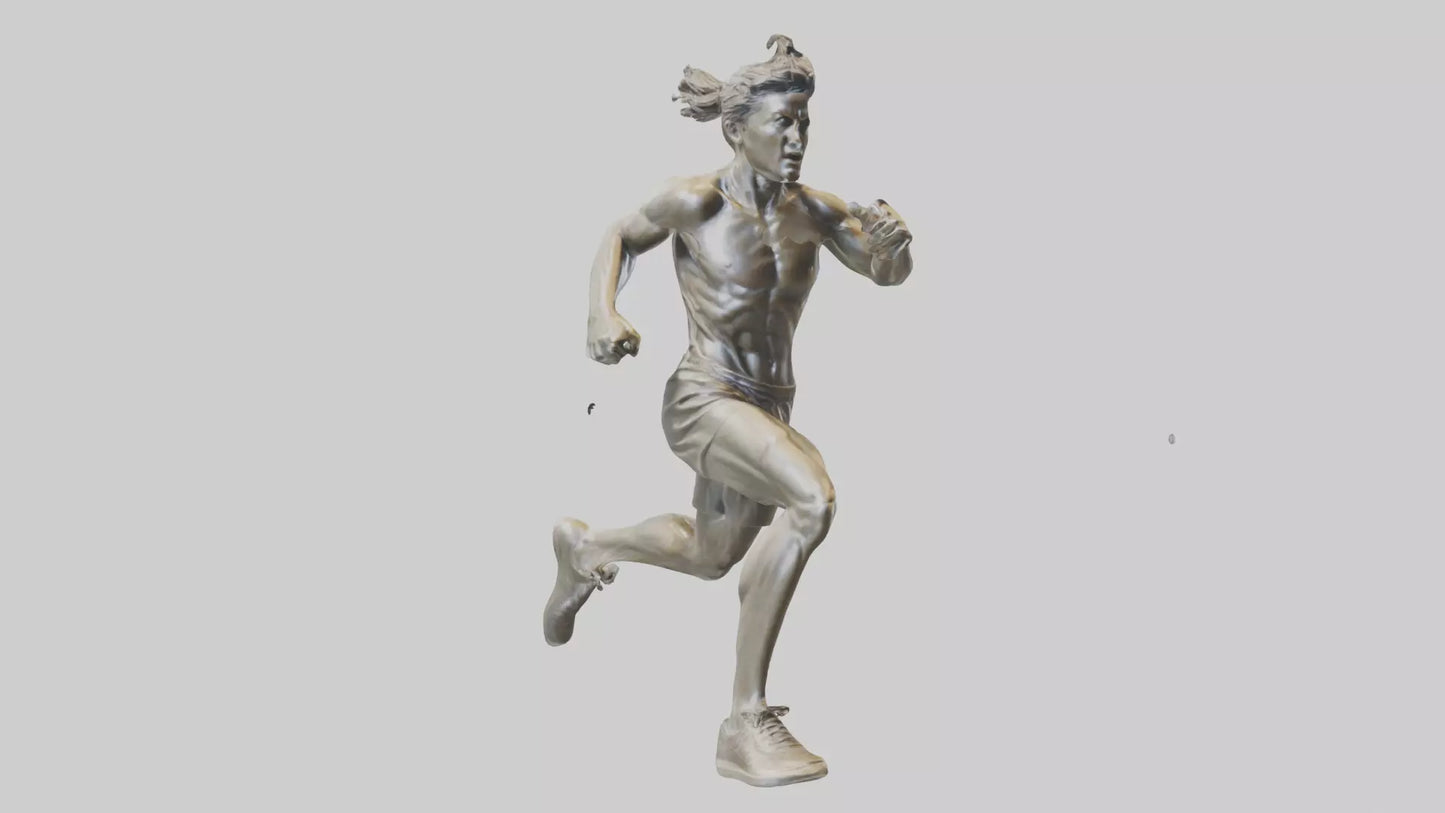 3D model Runner in Full Sprint statue model VR / AR / low-poly