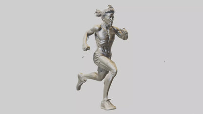 3D model Runner in Full Sprint statue model VR / AR / low-poly