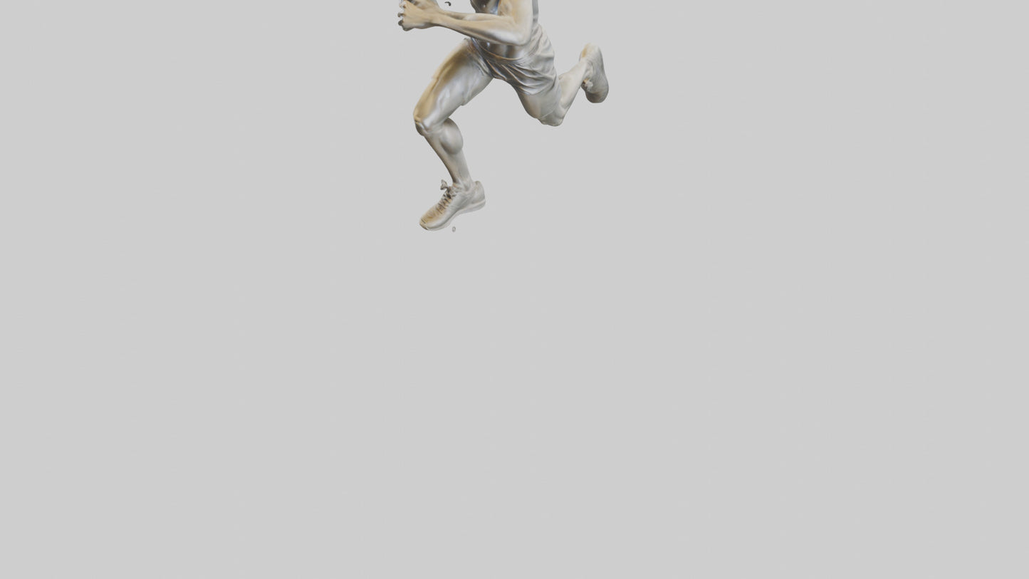 3D model Runner in Full Sprint statue model VR / AR / low-poly