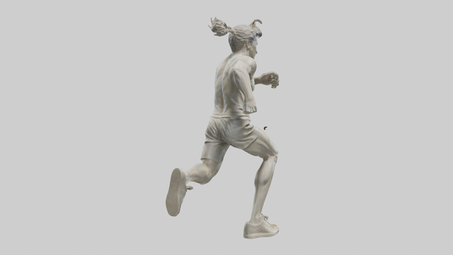 3D model Runner in Full Sprint statue model VR / AR / low-poly
