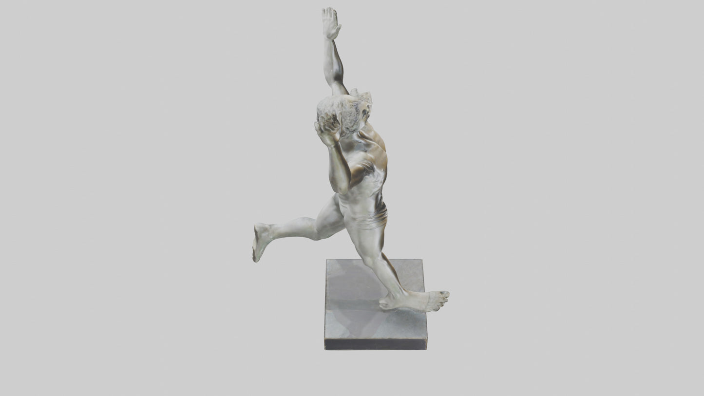3D model Runner with Arms Raised statue model VR / AR / low-poly