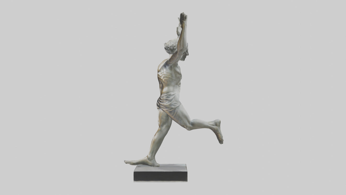 3D model Runner with Arms Raised statue model VR / AR / low-poly