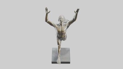 3D model Runner with Arms Raised statue model VR / AR / low-poly