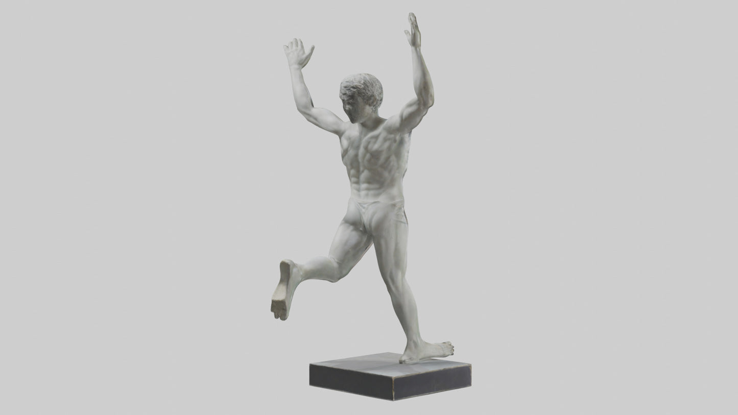 3D model Runner with Arms Raised statue model VR / AR / low-poly