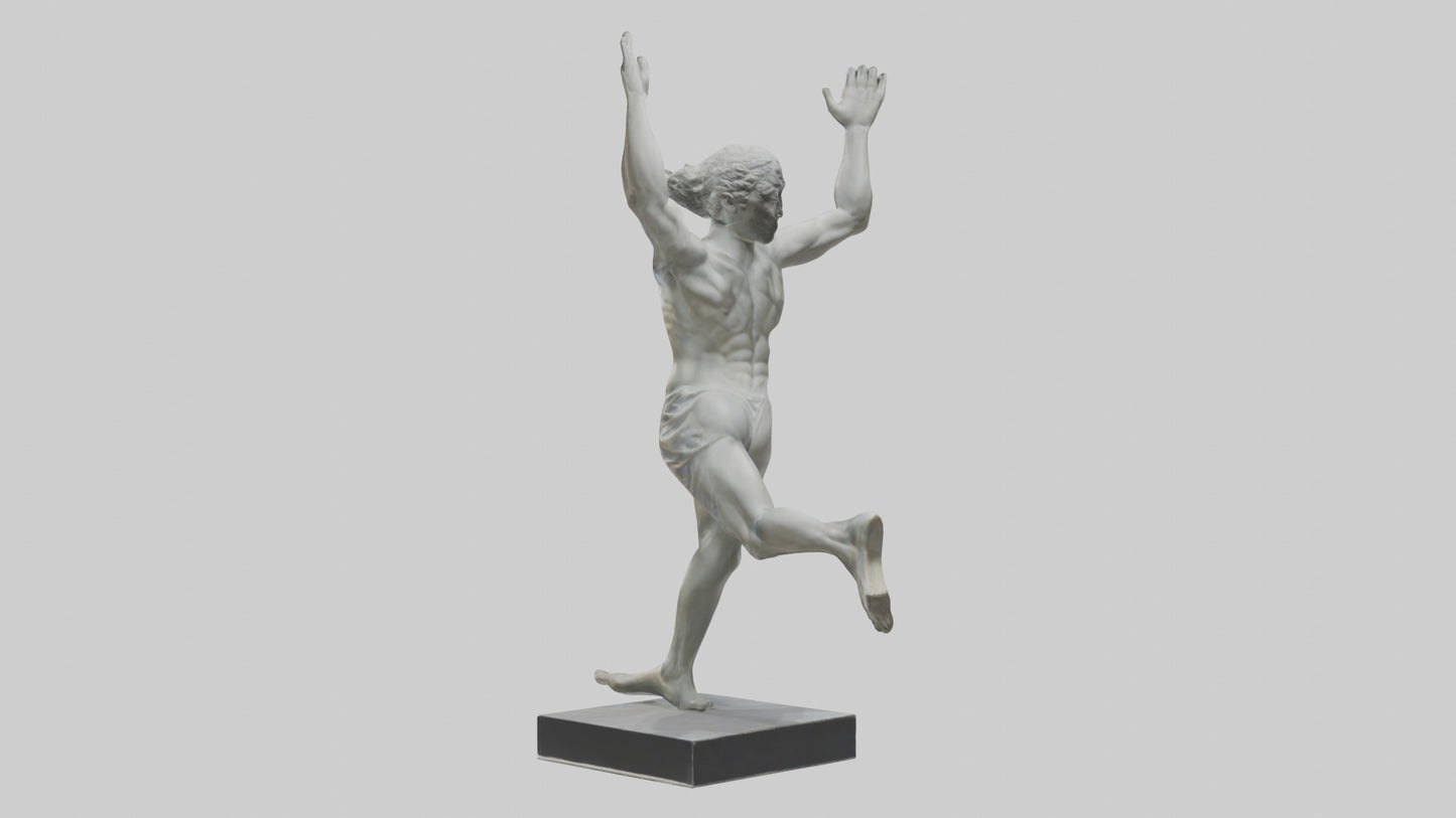 3D model Runner with Arms Raised statue model VR / AR / low-poly