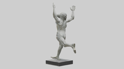 3D model Runner with Arms Raised statue model VR / AR / low-poly