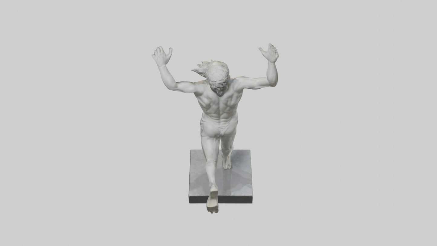 3D model Runner with Arms Raised statue model VR / AR / low-poly