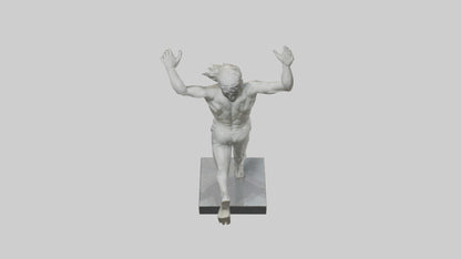 3D model Runner with Arms Raised statue model VR / AR / low-poly