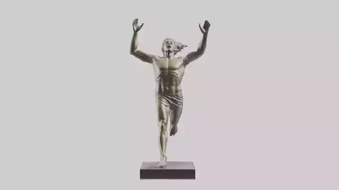 3D model Runner with Arms Raised statue model VR / AR / low-poly