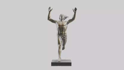 3D model Runner with Arms Raised statue model VR / AR / low-poly