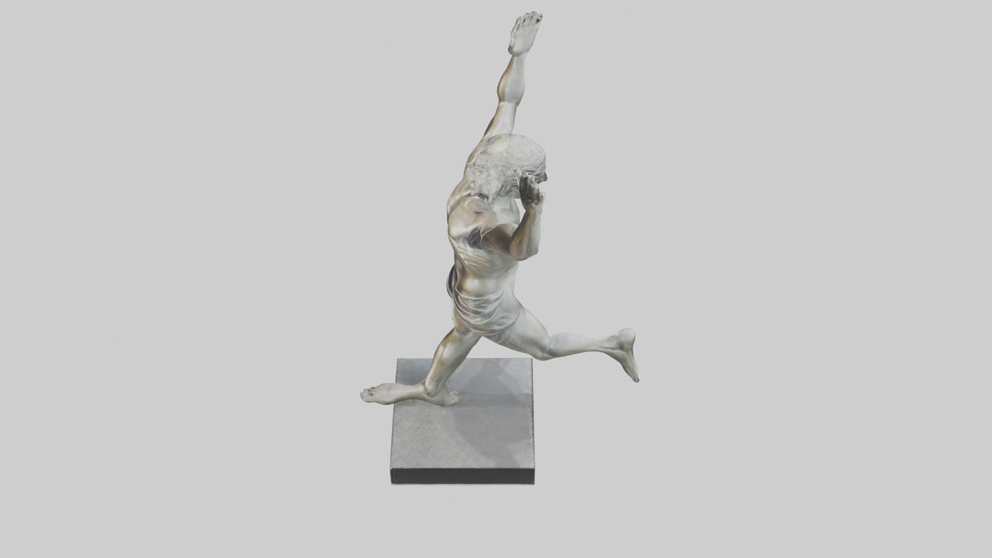3D model Runner with Arms Raised statue model VR / AR / low-poly