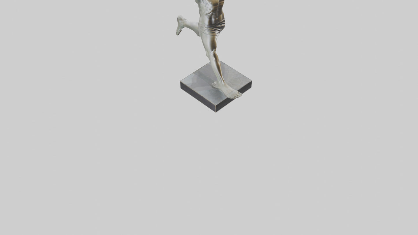 3D model Runner with Arms Raised statue model VR / AR / low-poly