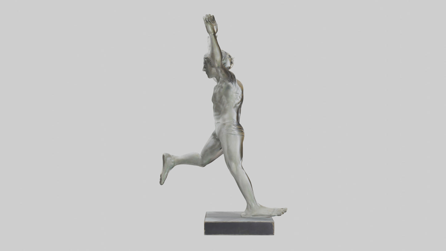 3D model Runner with Arms Raised statue model VR / AR / low-poly