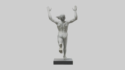 3D model Runner with Arms Raised statue model VR / AR / low-poly