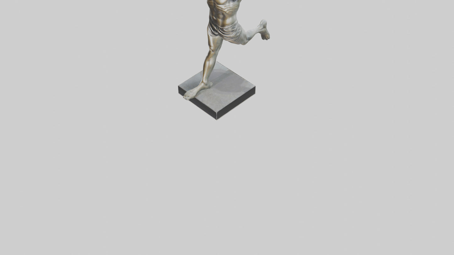 3D model Runner with Arms Raised statue model VR / AR / low-poly
