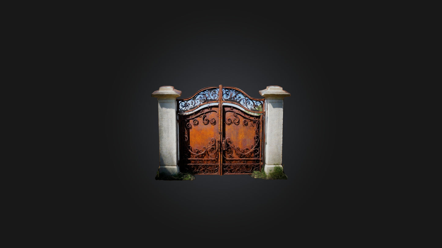 3D model Rusted Iron Gate VR / AR / low-poly