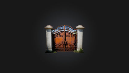 3D model Rusted Iron Gate VR / AR / low-poly