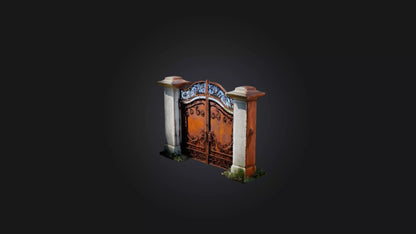 3D model Rusted Iron Gate VR / AR / low-poly