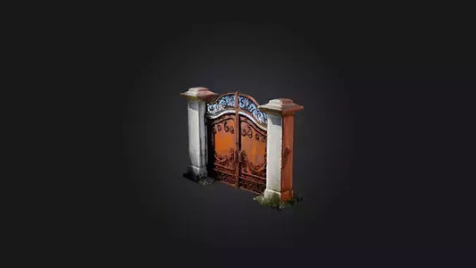 3D model Rusted Iron Gate VR / AR / low-poly