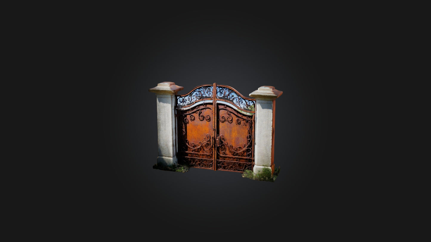 3D model Rusted Iron Gate VR / AR / low-poly