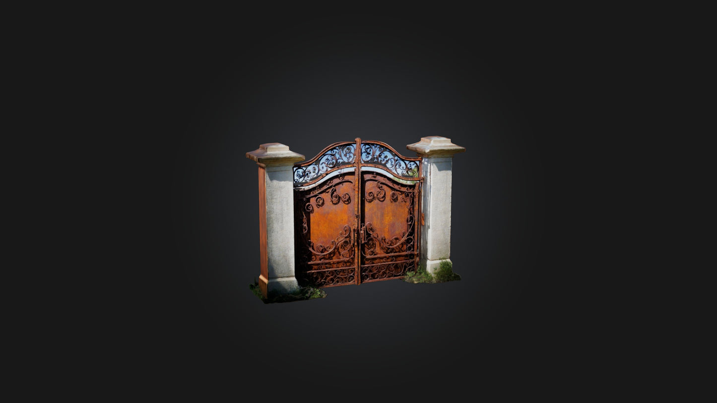 3D model Rusted Iron Gate VR / AR / low-poly
