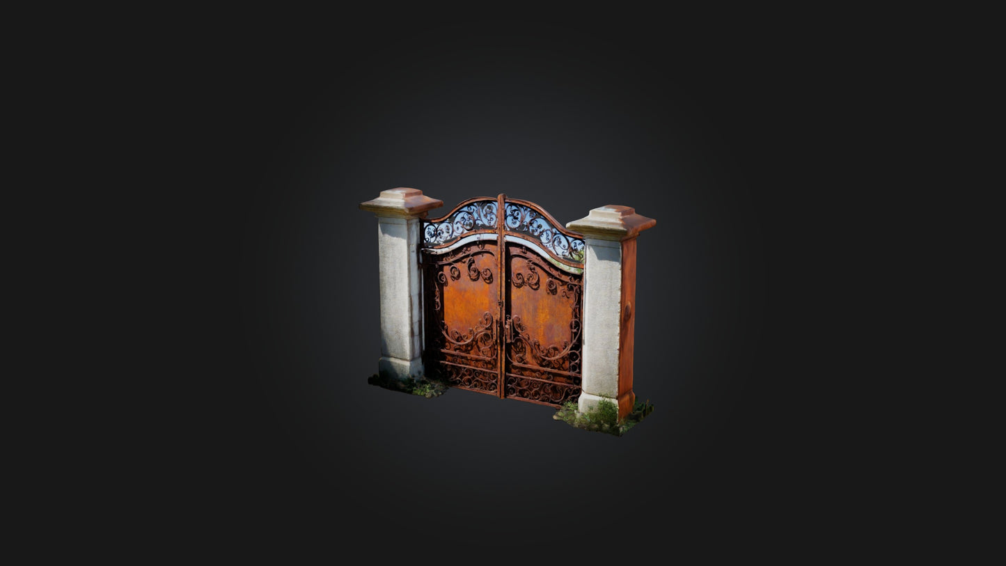 3D model Rusted Iron Gate VR / AR / low-poly