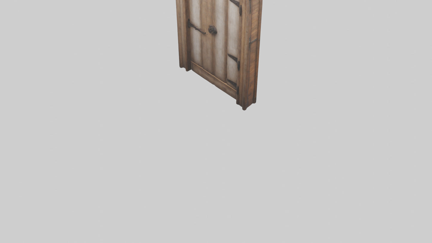 Rustic wooden door model VR / AR / low-poly