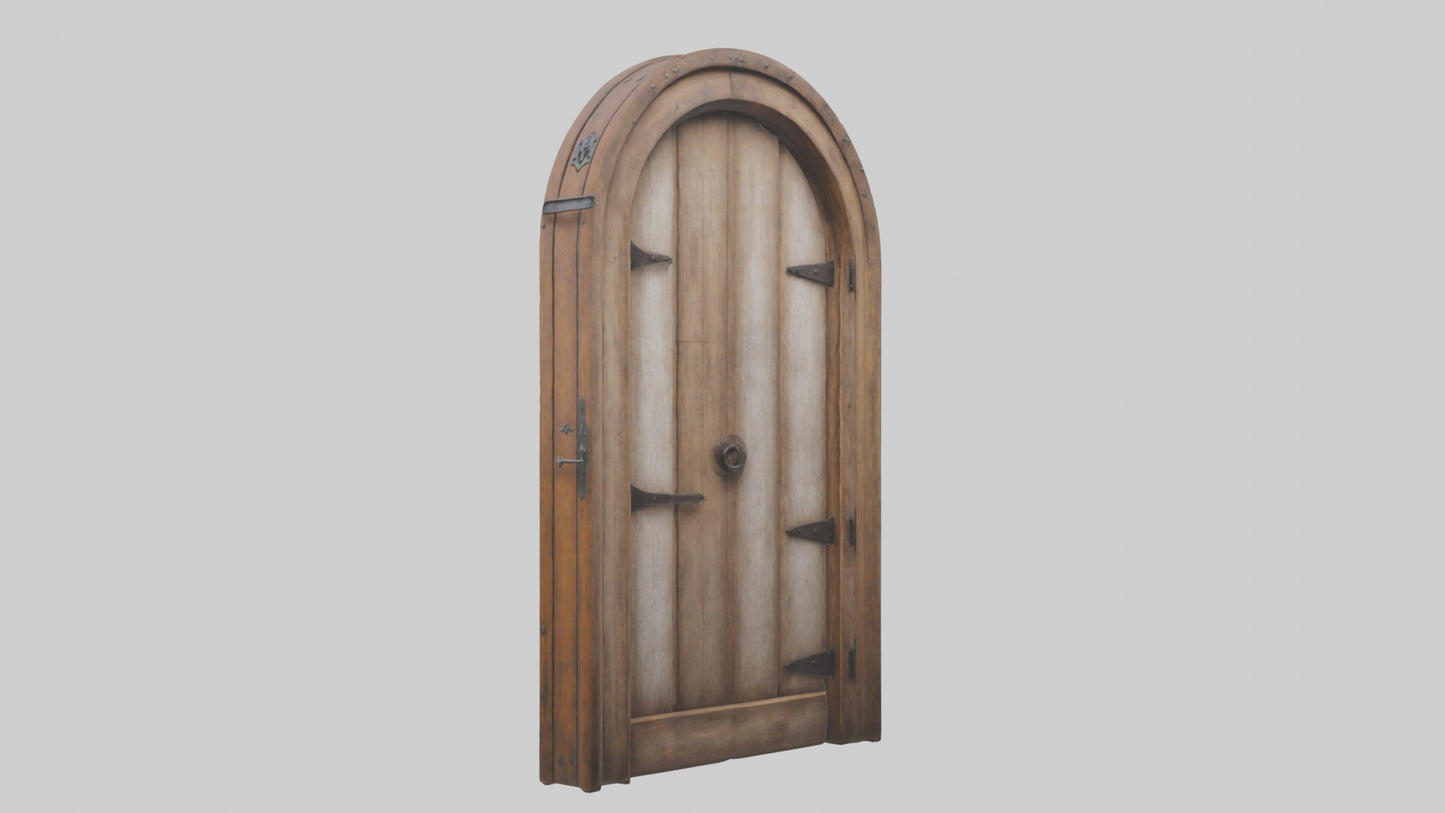 Rustic wooden door model VR / AR / low-poly
