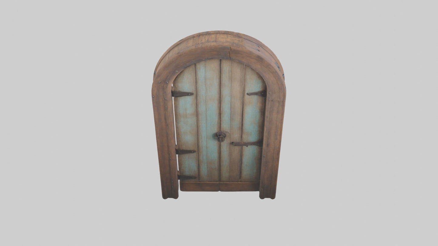 Rustic wooden door model VR / AR / low-poly