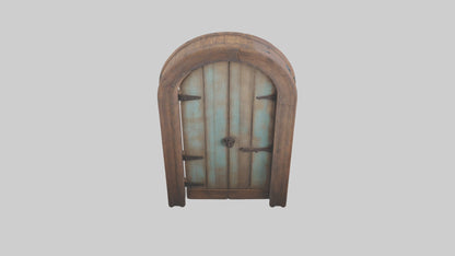Rustic wooden door model VR / AR / low-poly