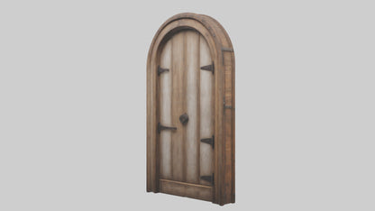 Rustic wooden door model VR / AR / low-poly