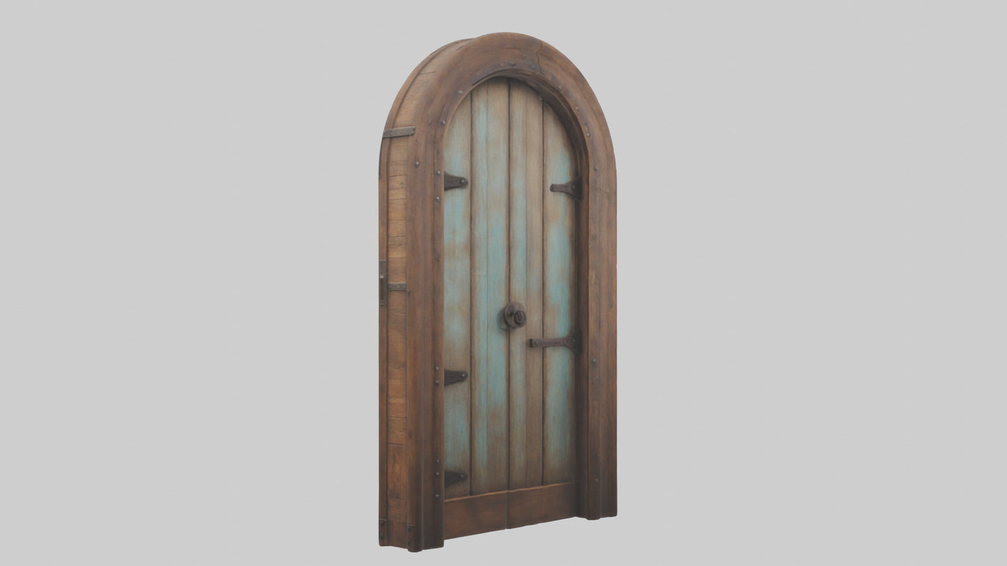 Rustic wooden door model VR / AR / low-poly
