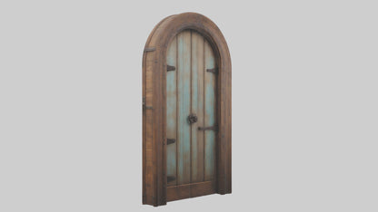 Rustic wooden door model VR / AR / low-poly