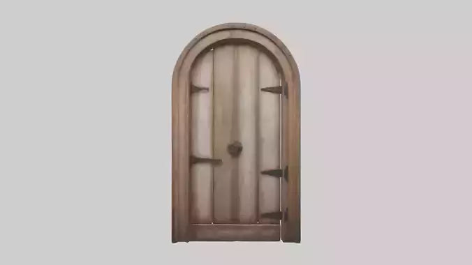 Rustic wooden door model VR / AR / low-poly