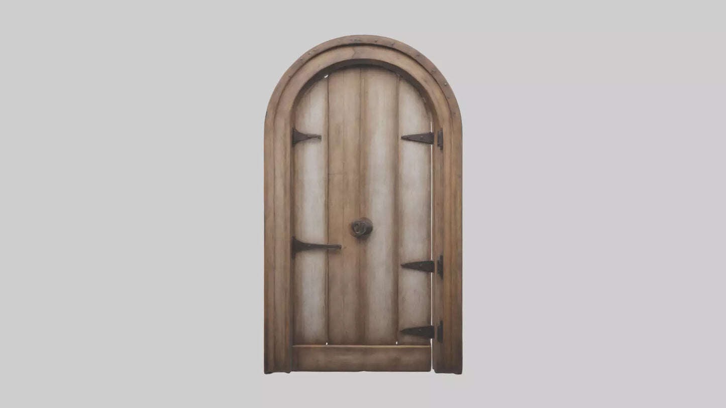 Rustic wooden door model VR / AR / low-poly
