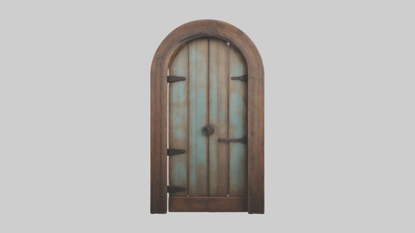 Rustic wooden door model VR / AR / low-poly