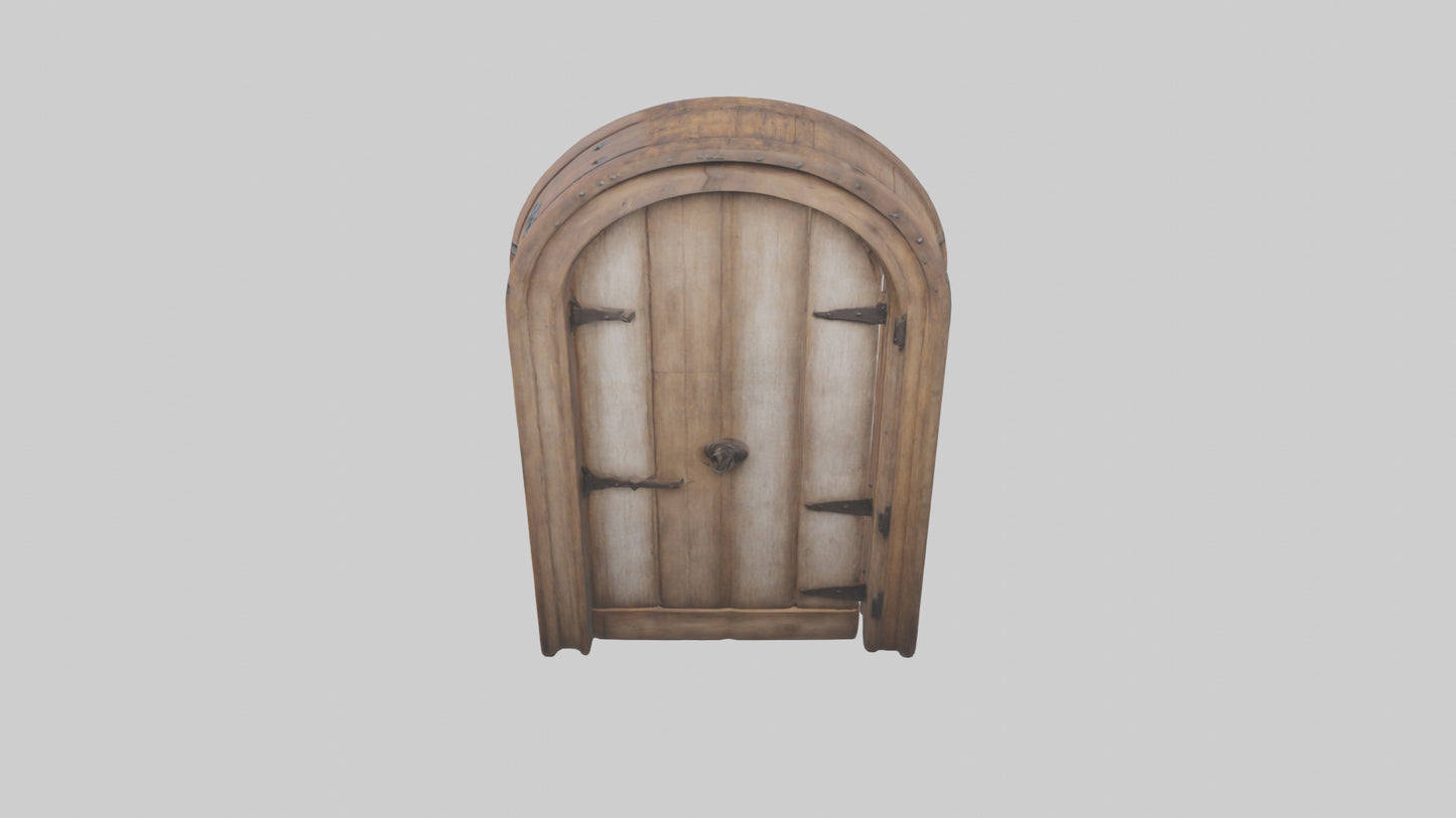 Rustic wooden door model VR / AR / low-poly