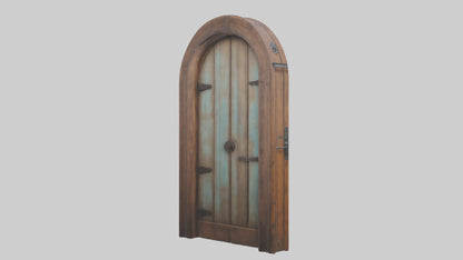 Rustic wooden door model VR / AR / low-poly