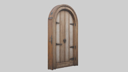 Rustic wooden door model VR / AR / low-poly