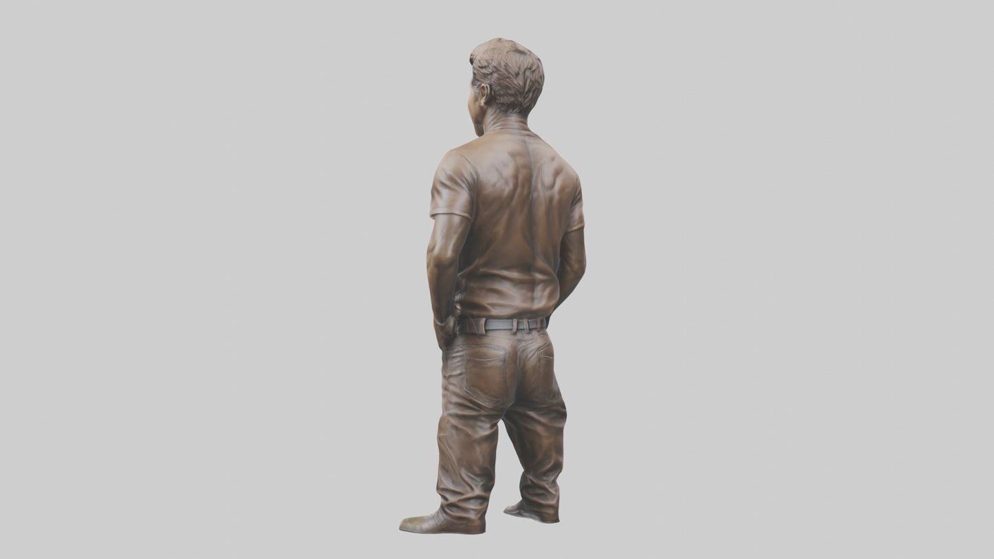 3D model Ryan Reynolds statue model VR / AR / low-poly