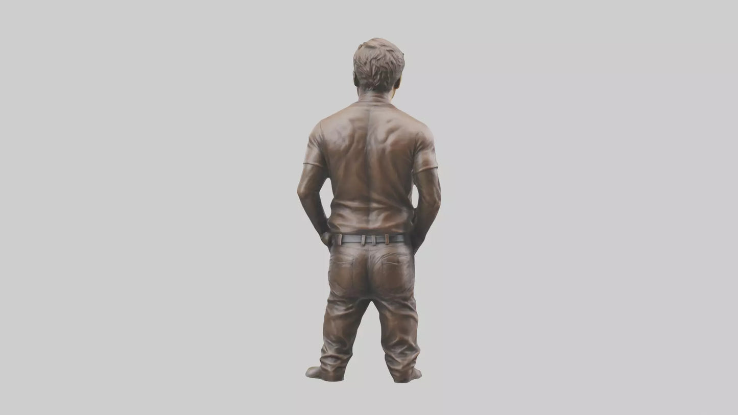 3D model Ryan Reynolds statue model VR / AR / low-poly