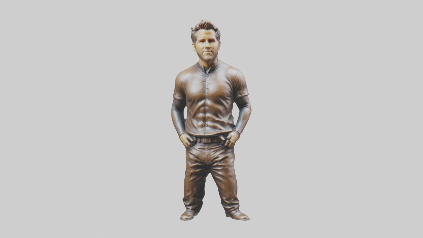3D model Ryan Reynolds statue model VR / AR / low-poly