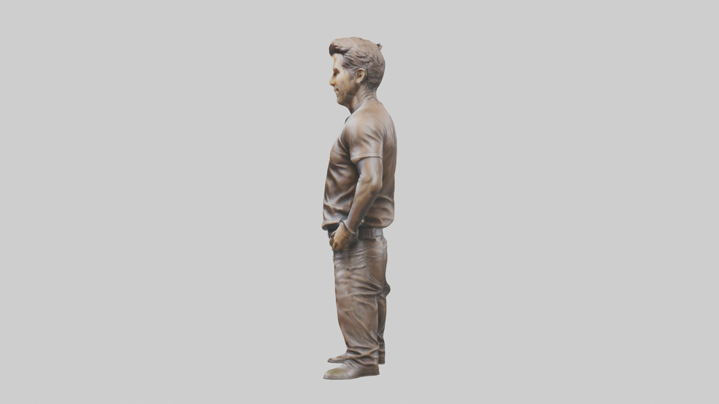 3D model Ryan Reynolds statue model VR / AR / low-poly