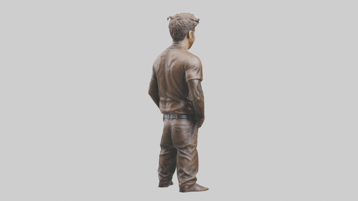 3D model Ryan Reynolds statue model VR / AR / low-poly