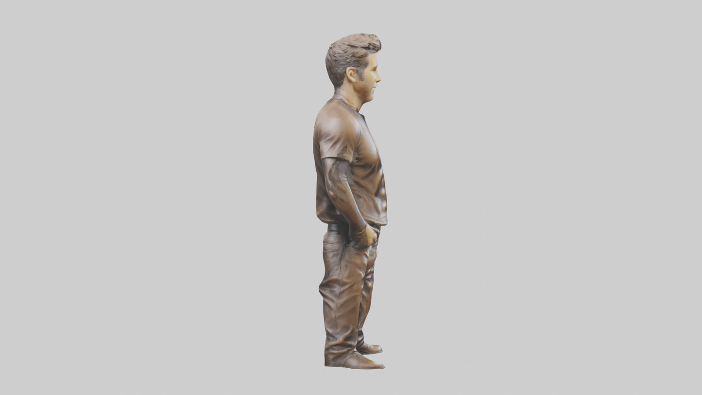 3D model Ryan Reynolds statue model VR / AR / low-poly
